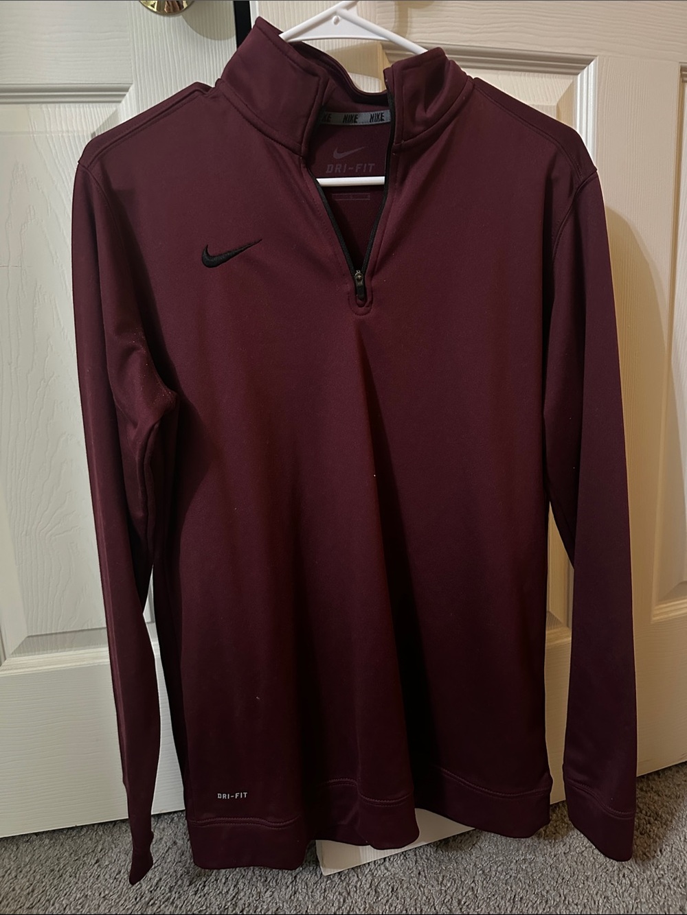 Nike Men's Maroon Dri-FIT Quarter-Zip Pullover